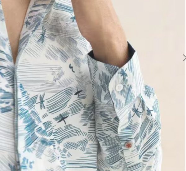 Men Shirt with Band Collar - Image 2